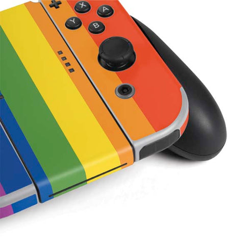 Vertical Rainbow Flag Nintendo Switch OLED (2021) Skin